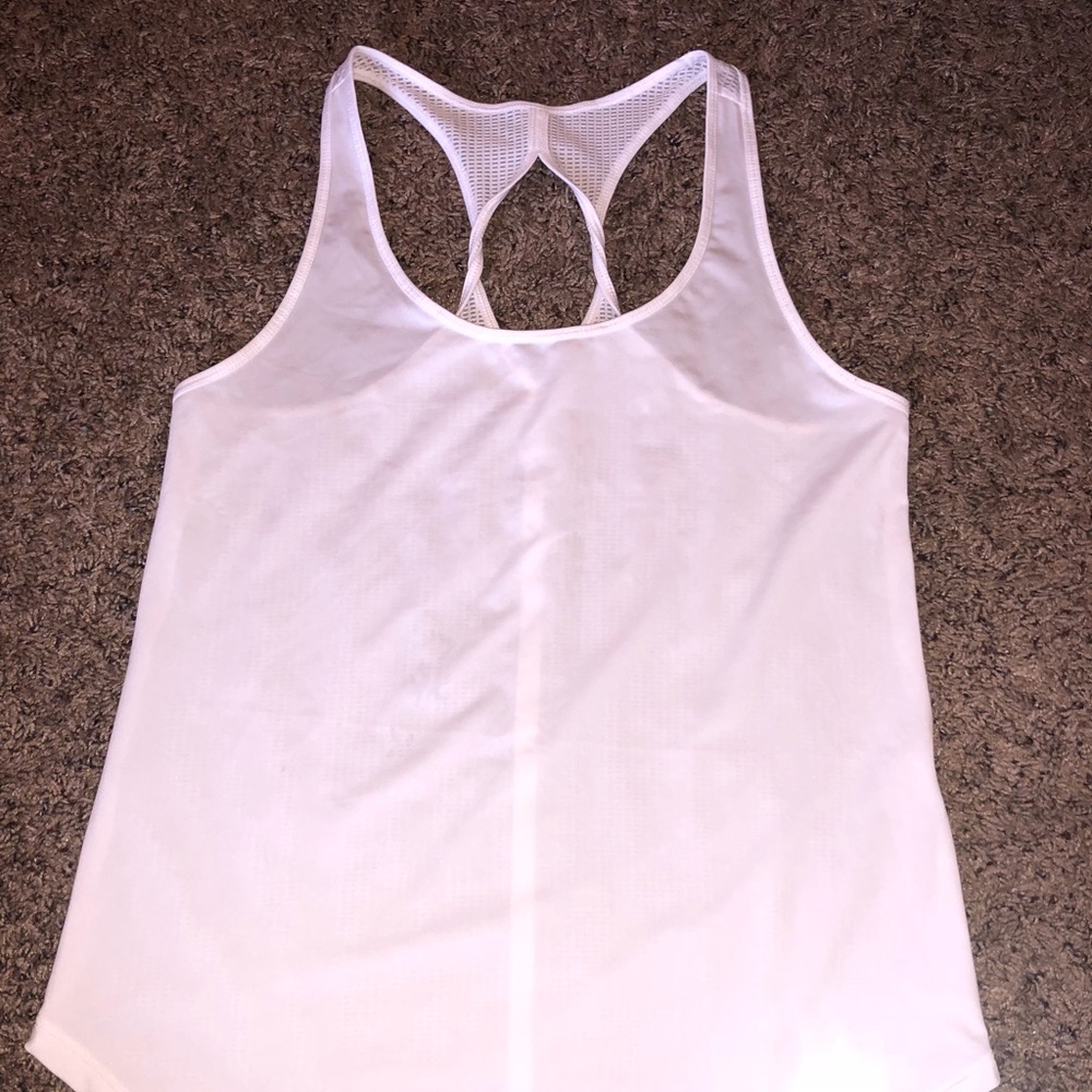 White Mesh Racerback Tank